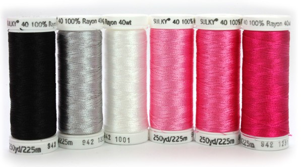 Pink Ribbon Rayon Thread Collection