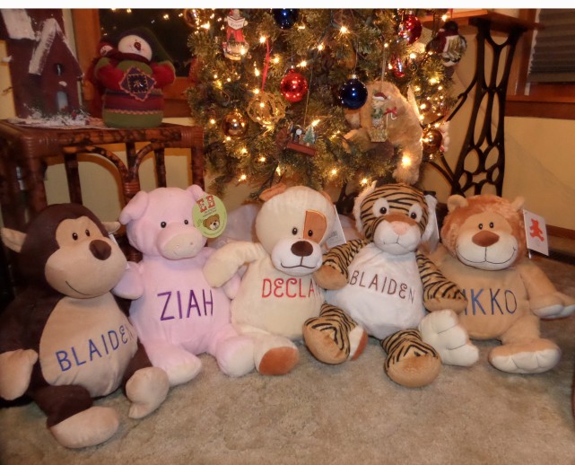 Personalized embroidered hot sale stuffed animals