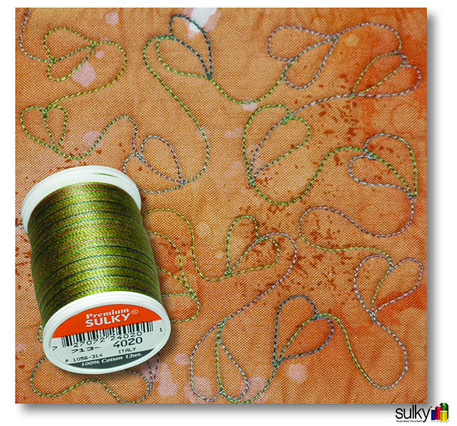 Quilted with Sulky 12 wt. Cotton Blendables thread