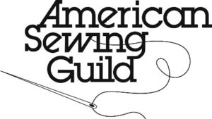 Logo of the American Sewing Guild with needle and thread.