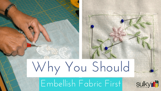 Use this embroidery fabric to embellish your home decor