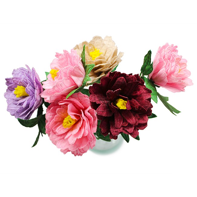A vibrant bouquet of multicolored artificial flowers.
