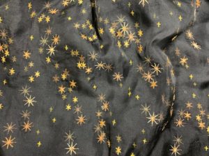 Metallic COnstellation Embroidered on Sheer Fabric