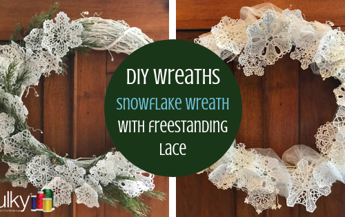 diy snowflake wreath with freestanding lace