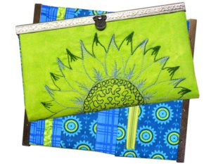 embroidered sunflower wallet
