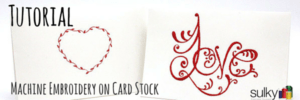 machine embroidery on card stock for valentines day