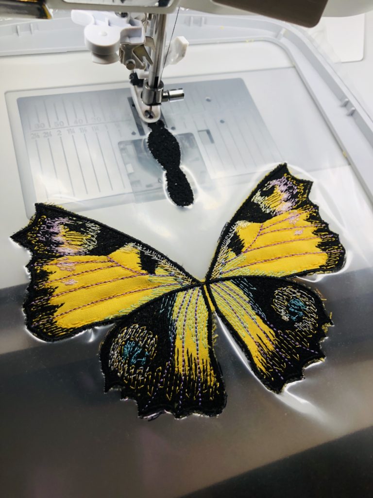 3-D Butterfly machine embroidery