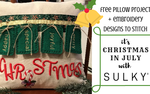 embroidered Christmas pillow