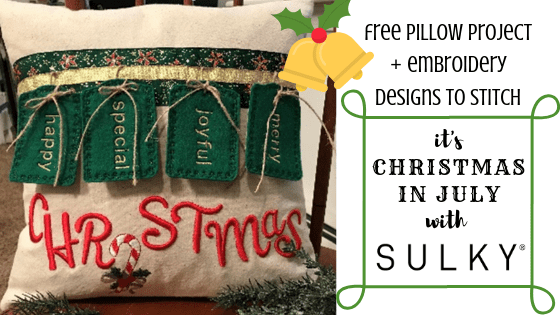 embroidered Christmas pillow