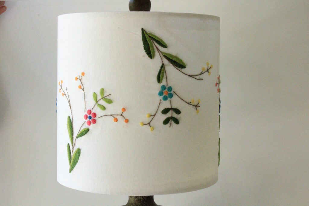 Embroider Lampshade with Heavy Threads