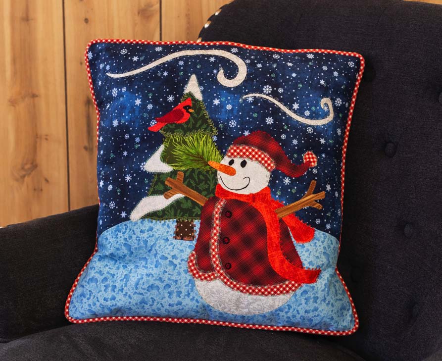 snowman pillow from mini quilt