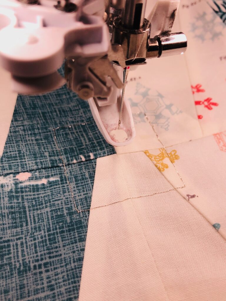 needle placement for embroidery on table runner