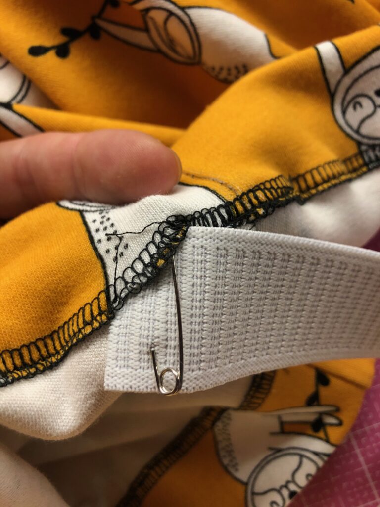 inserting elastic into knit pajamas waistband