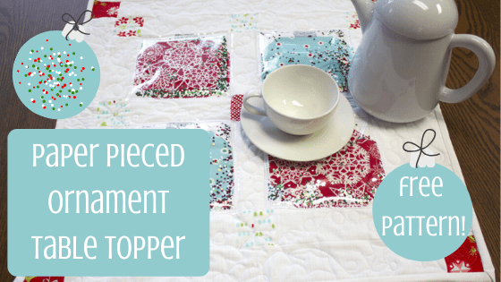 paper pieced ornament table topper