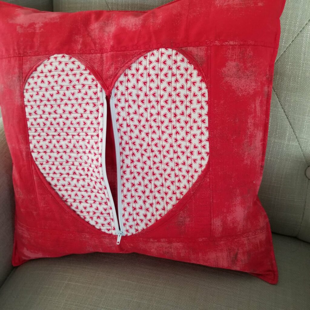 Secret Heart Pillow zippered front