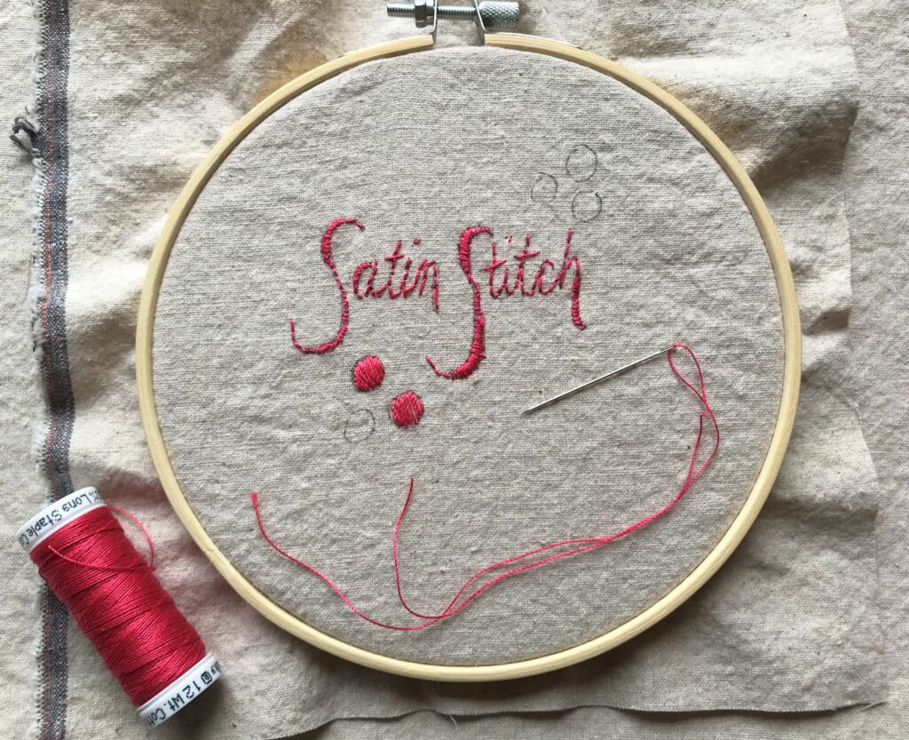 satin stitch hand embroidery