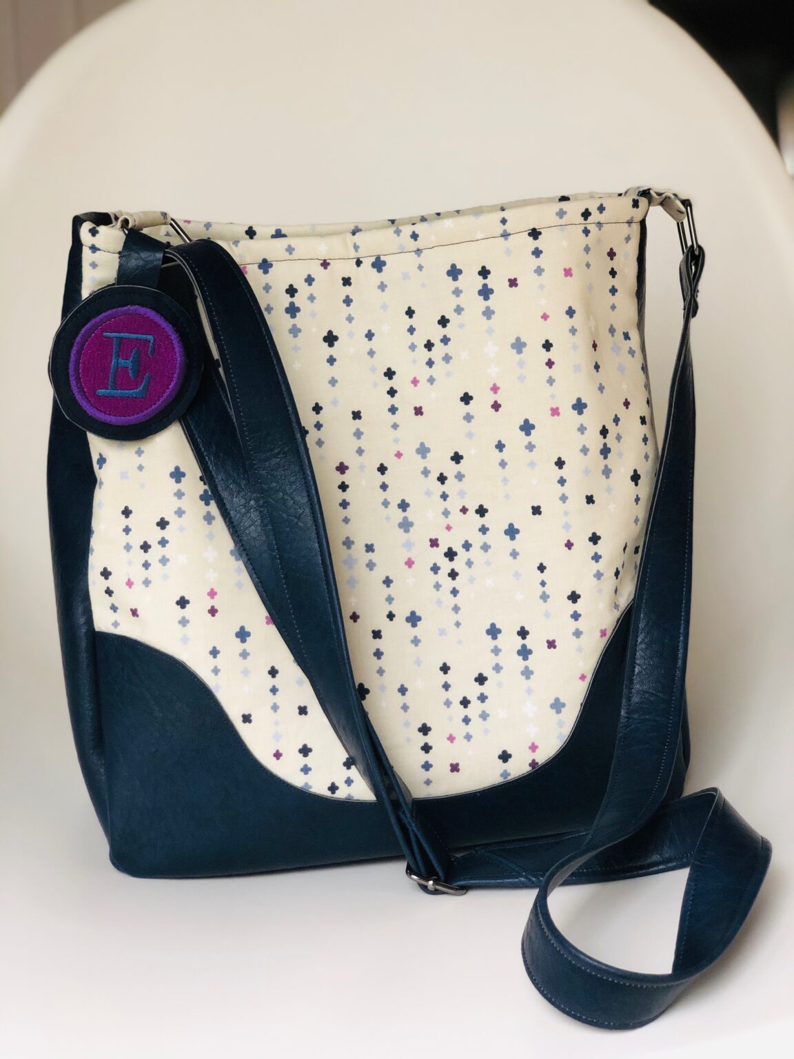 How to Sew Faux Leather + Machine Embroidery Bag Tag Sulky