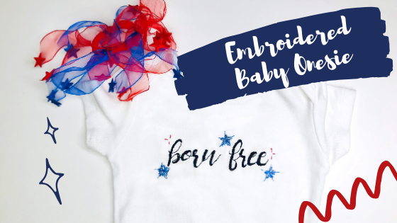 Sulky Born Free Embroiderd Baby Onesie