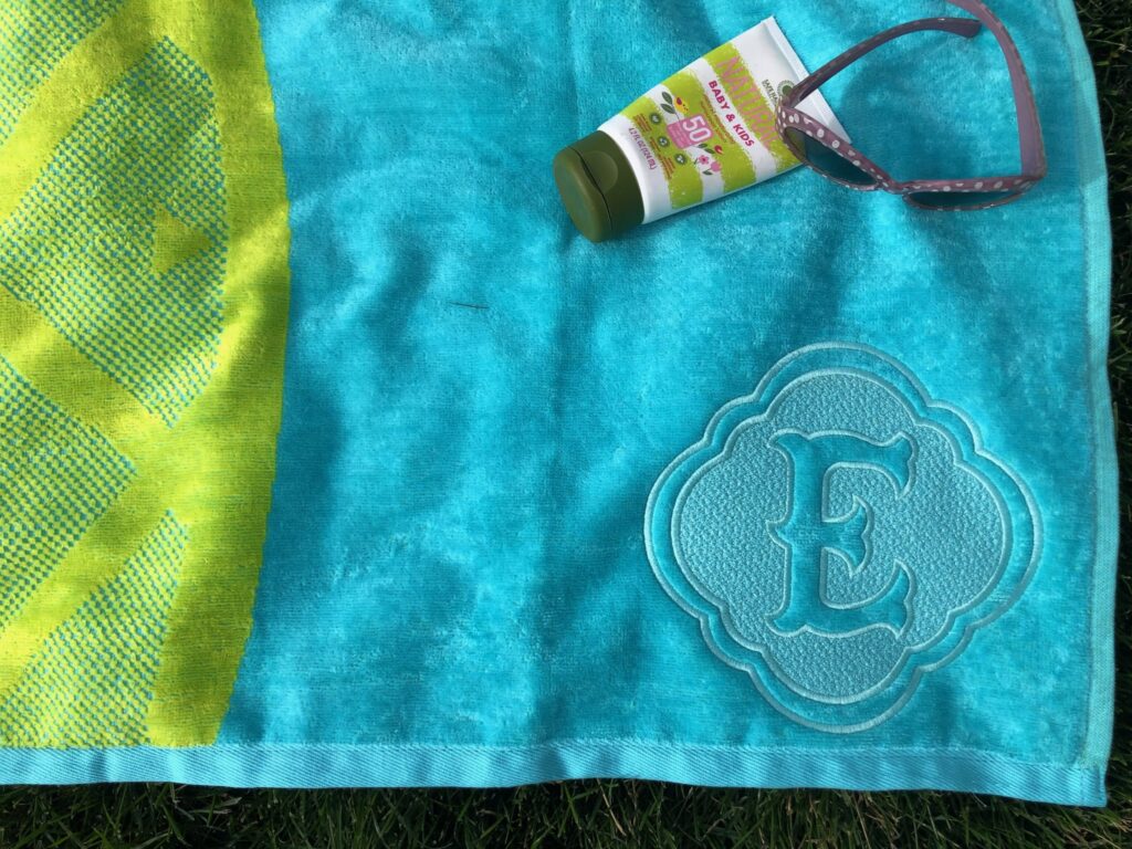 monogrammed beach towel