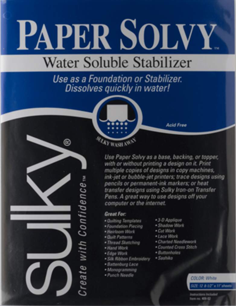 water-soluble stabilizer Paper Solvy