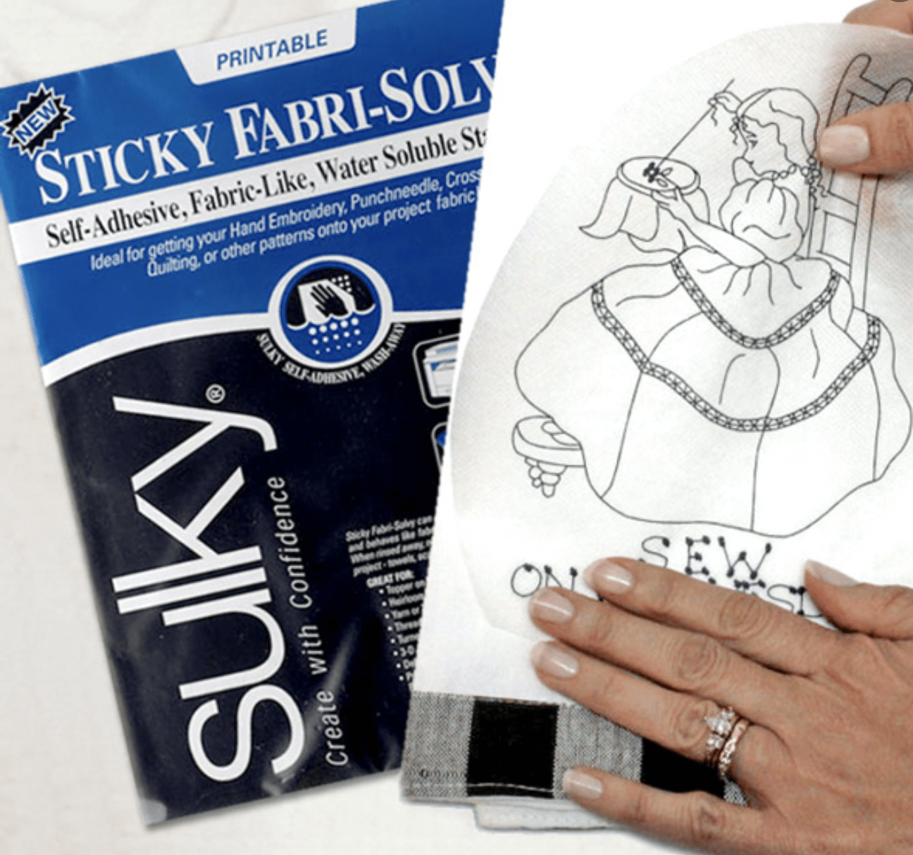 Sticky Fabri-solvy Adhesive Printable Sulky Temporary Water Soluble  Stabilizer for Embroidery, Quilting, Applique 