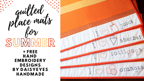 orange you glad placemats - free hand embroidery patterns