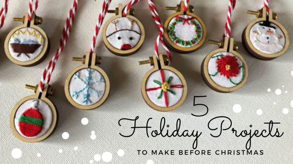 Mini embroidery hoop ornaments