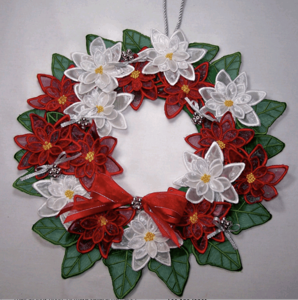 holiday sewing projects poinsettia wreath