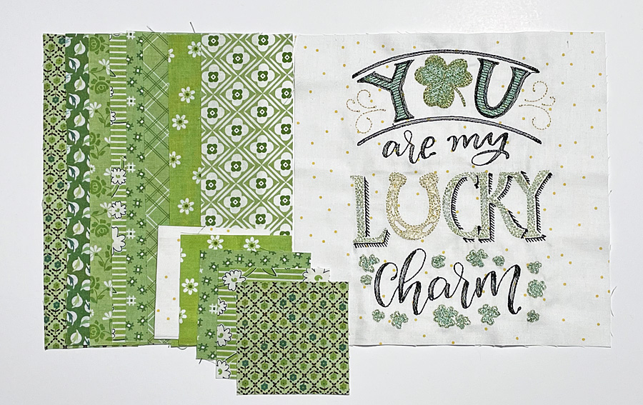 fabrics for St. Patrick's Day quilt