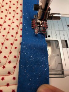 stitch binding for place mat at join
