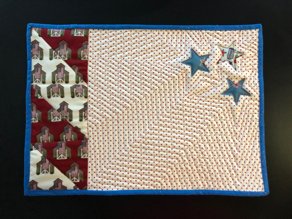 quilted team USA place mat