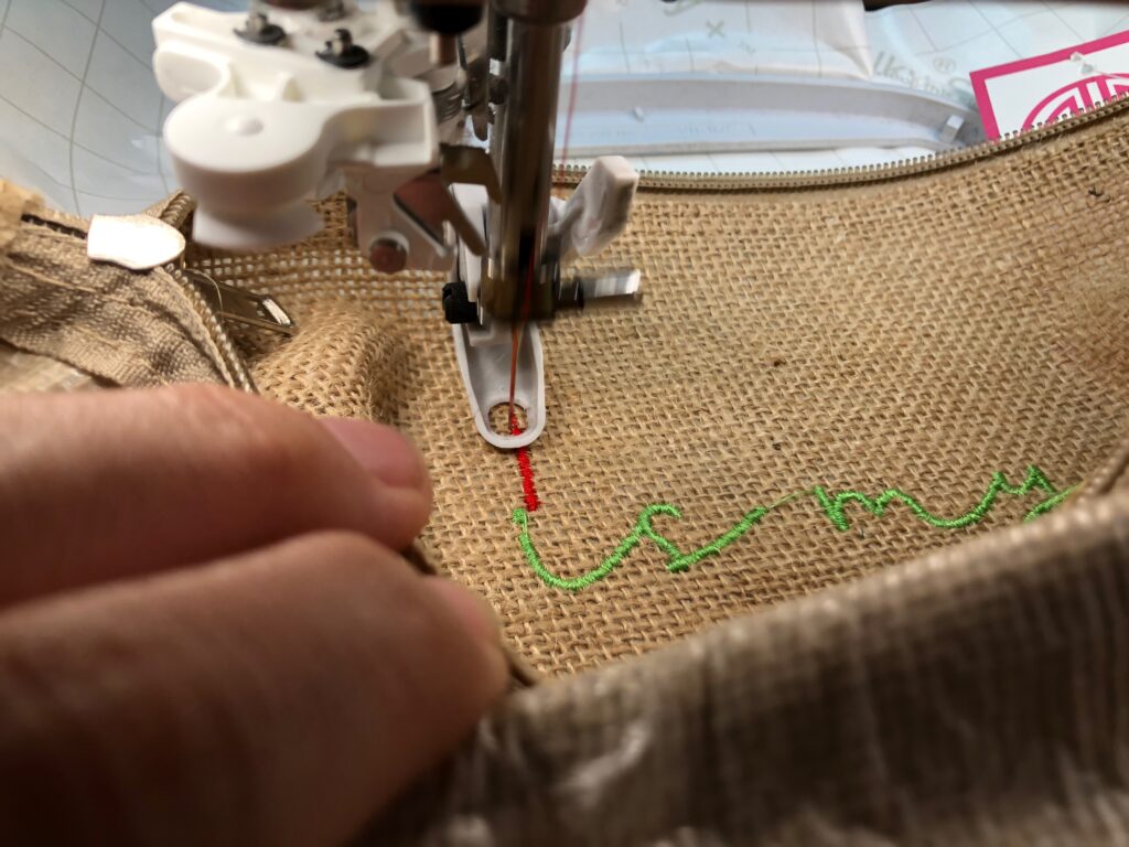 embroidering blanks in tunnel