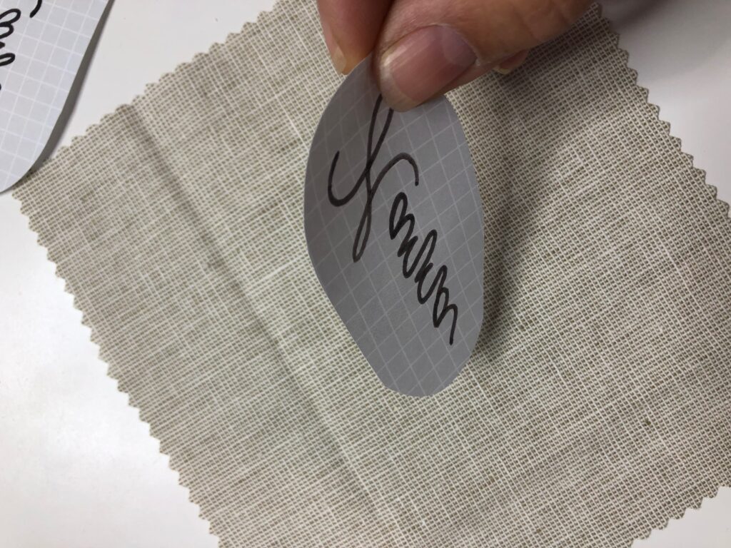 place paper onto fabric