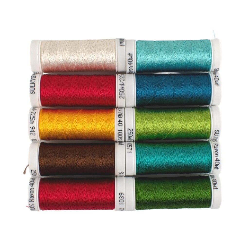 Thread spools for machine embroidery