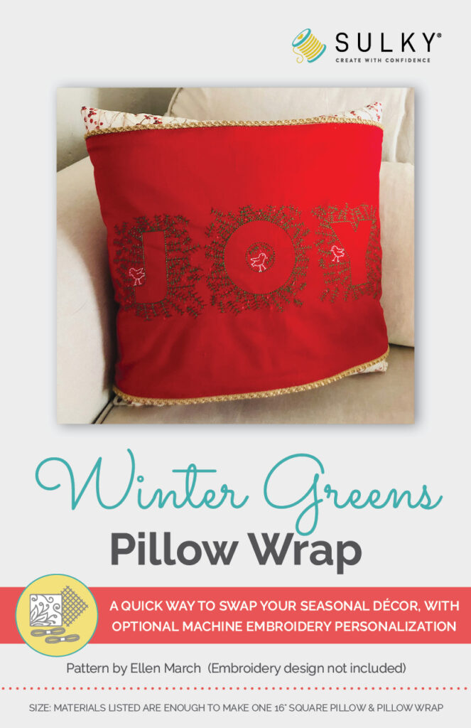 Winter Greens Pillow Wrap cover front