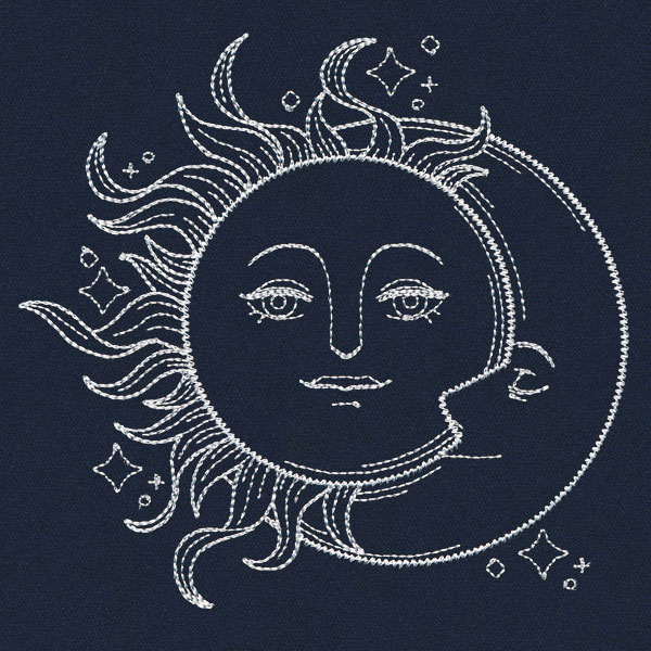 Vintage Celestial Sun & Moon, Urban Threads
