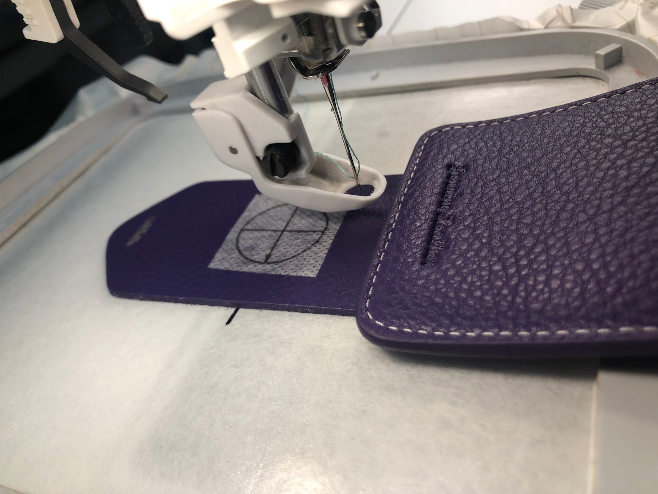check embroidery placement on luggage tag