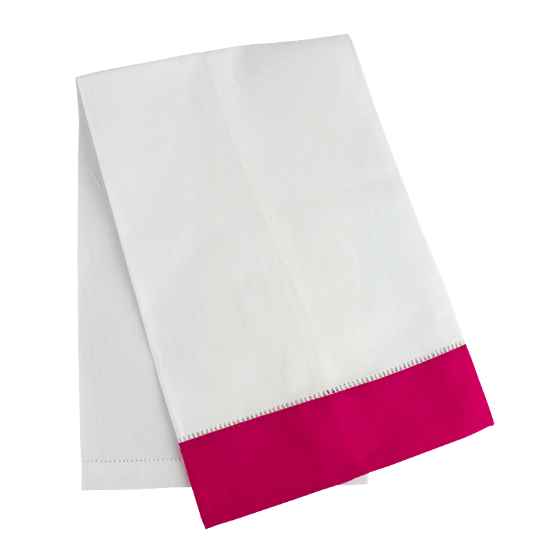 blank tea towel with colorful border