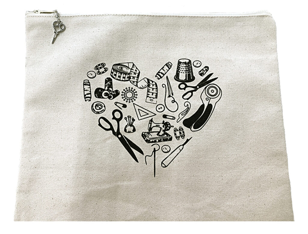 sewing tool heart bag