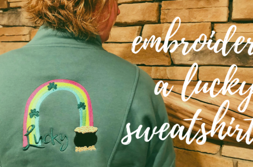 embroider a lucky sweatshirt
