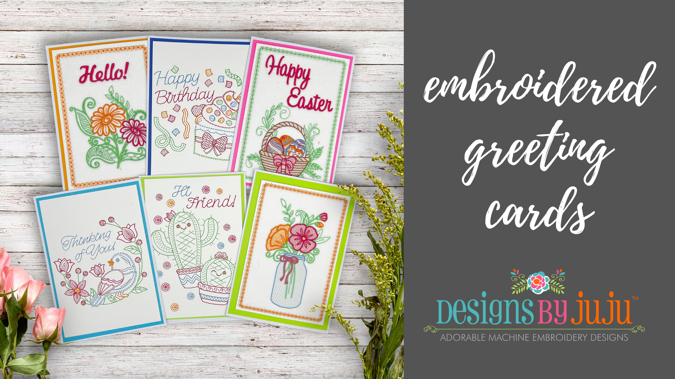 Hand-embroidered Card  Paper embroidery, Sewing cards, Embroidery