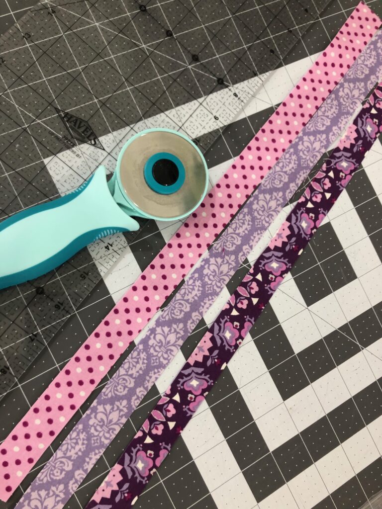 fabric strips for coaster piecing