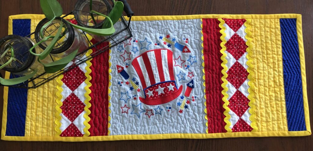 Uncle Sam Table Runner with plant