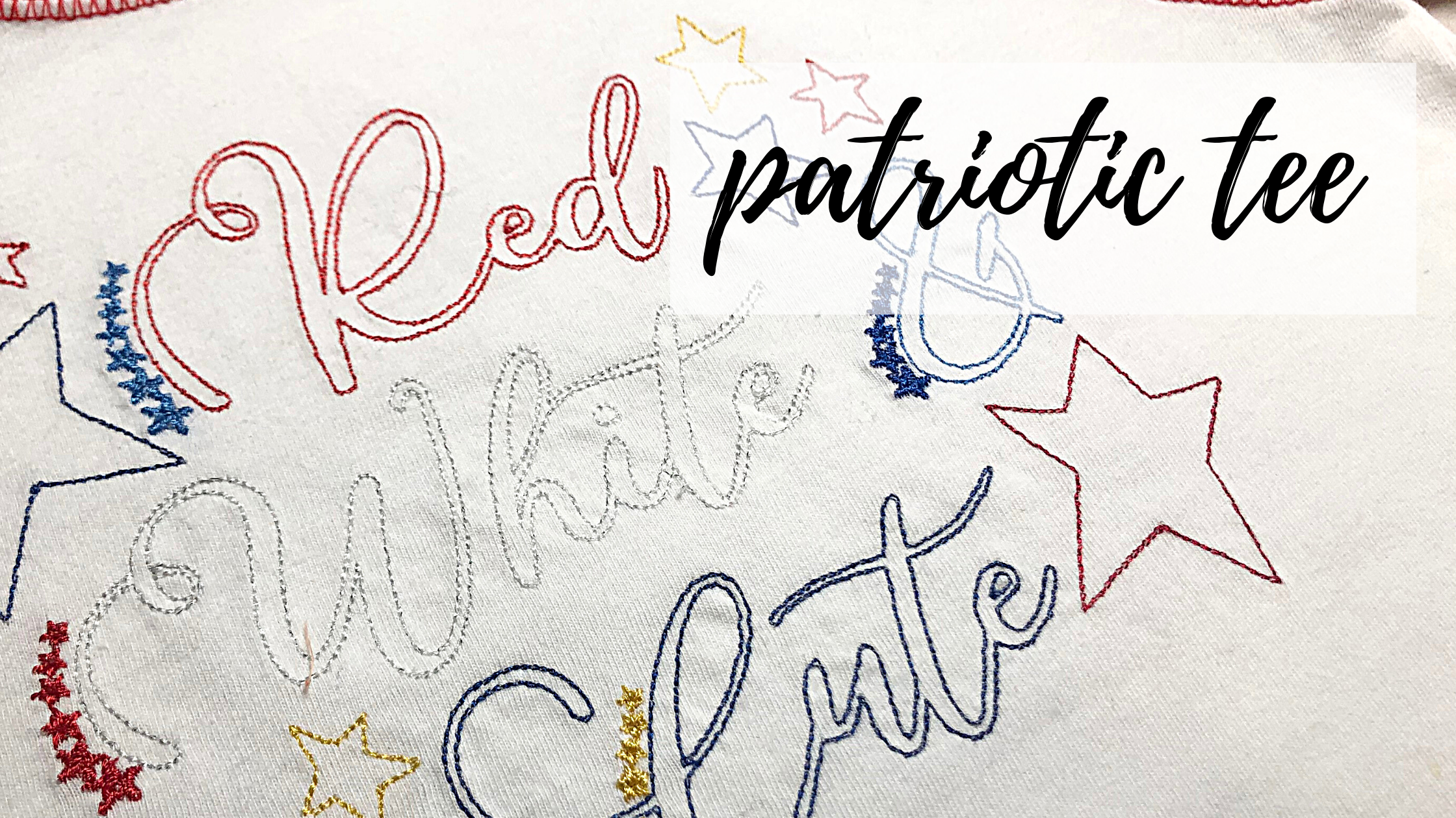 patriotic embroidered tee