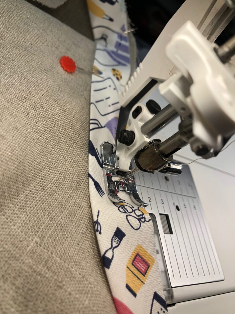 stitching raw binding edge