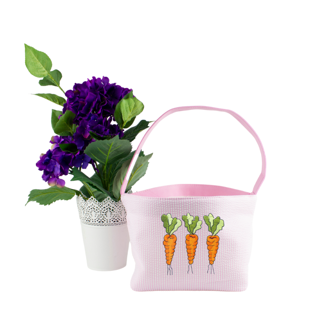 easter basket blank with carrot embroidery