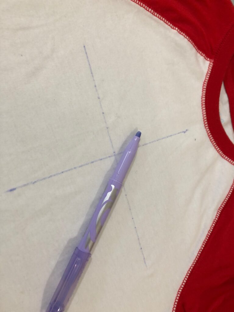 marking tee for embroidery