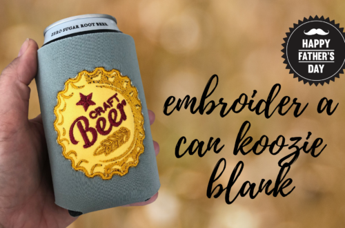 embroider a can koozie