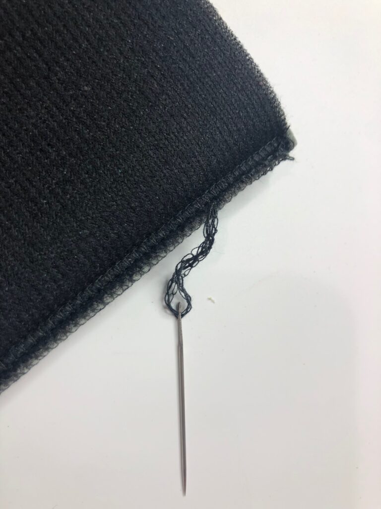 using big needle through stitches