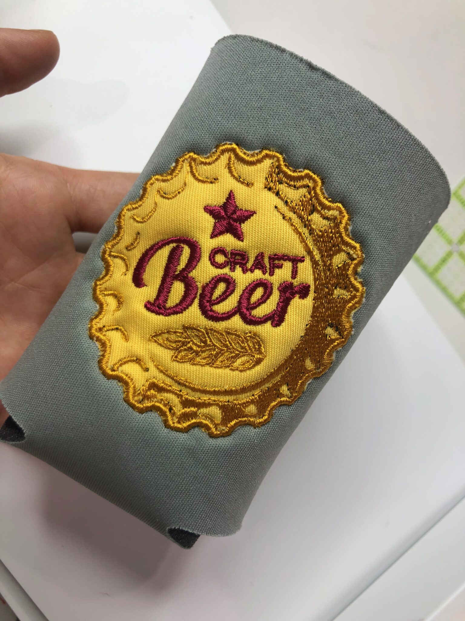 How to Embroider a Can Koozie Blank Sulky
